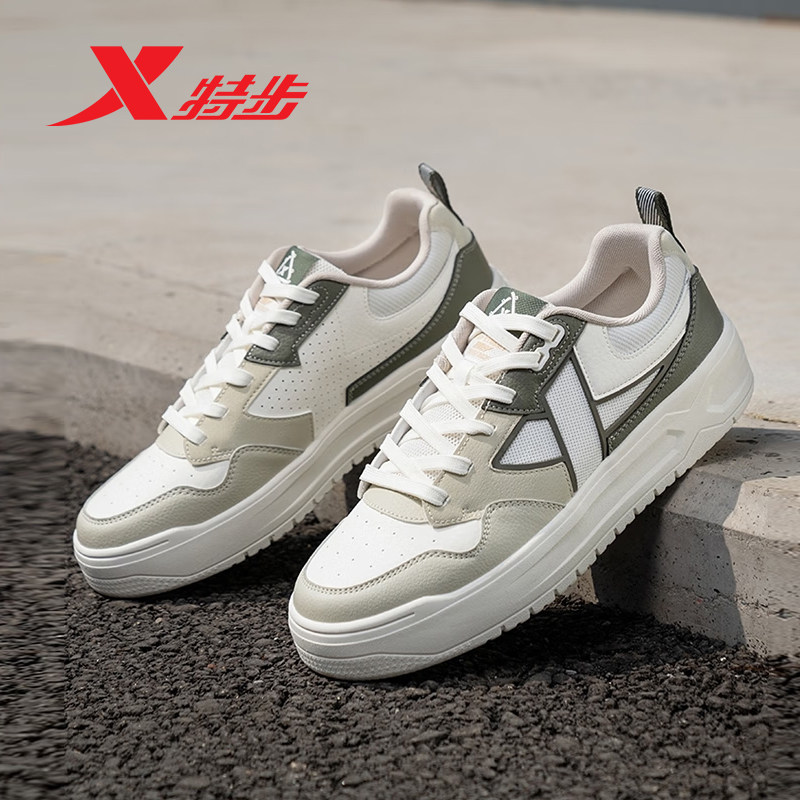特步男鞋板鞋STEP-1运动鞋2025夏季新款小白鞋休闲鞋男士透气鞋子