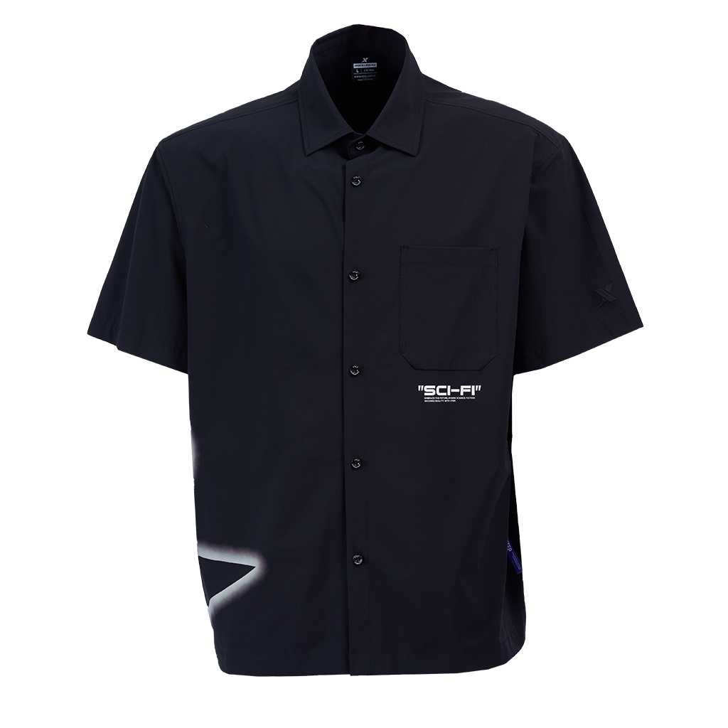 特步短袖T恤男翻领衬衫2025夏季新款宽松梭织针织衫9752291A0359