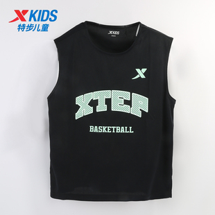 特步儿童男童无袖T恤背心2025夏季新款中大童宽松675225094140
