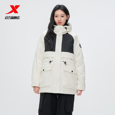 特步羽绒服女款2025冬季
