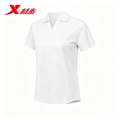 特步POLO衫女短袖T恤2026夏