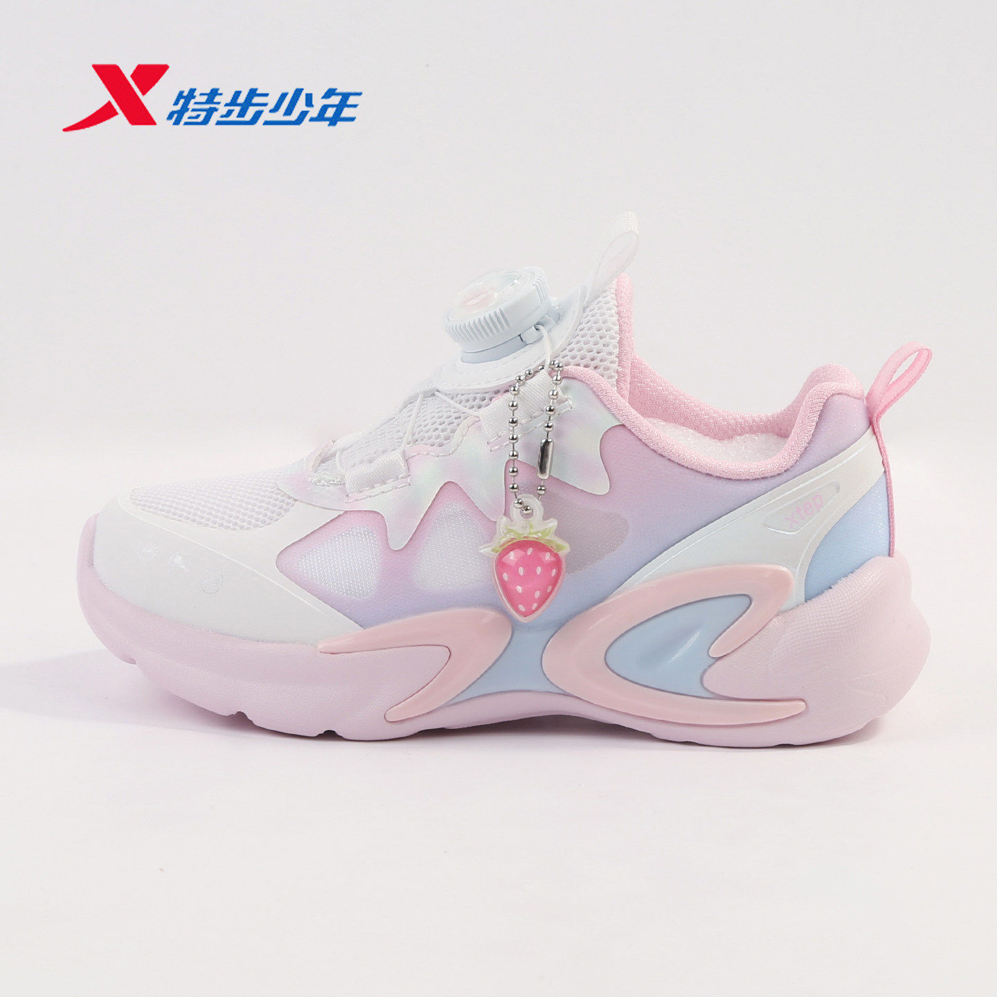 特步女童鞋儿童运动鞋2026夏季新款旋钮扣透气中小童674214323002