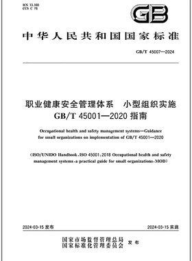 GB/T 45007-2024 职业健康安全管理体系 小型组织实施GB/T 45001-2020指南