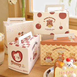 三角切块蛋糕盒烘焙甜点千层慕斯包装盒6寸8寸切块蛋糕盒子带底托