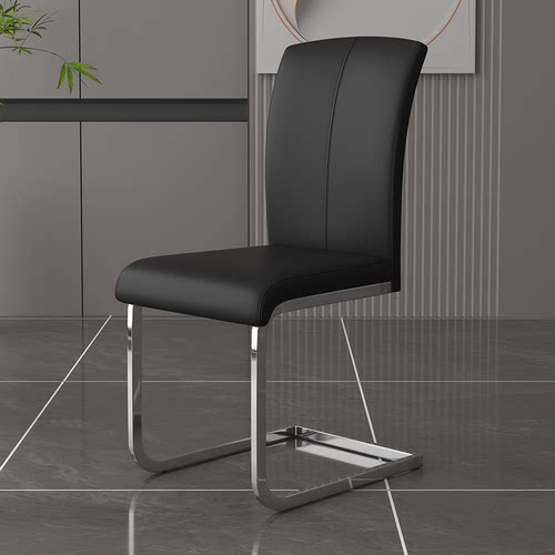 不锈钢简约轻奢靠背餐椅黑、白色