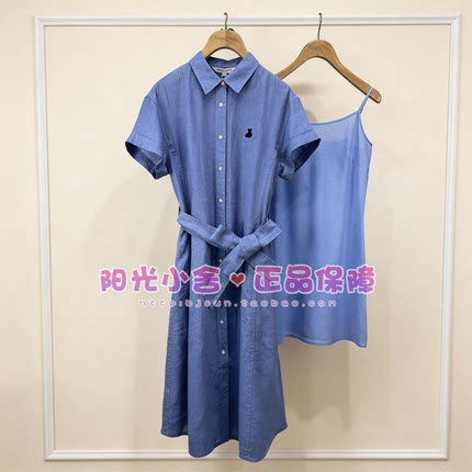 TeenieWeenie小熊26夏衬衫式亚麻连衣裙TTOW2624CUE OW2624CUE
