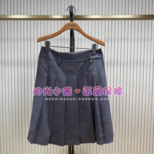 ELAND依恋正品26夏学院风及膝百褶A字半身裙EEWHG24E04 WHG24E04