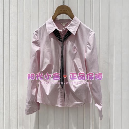 *ELAND依恋正品26秋通勤学院风飘带翻领衬衫EEYWG88S01 YWG88S01