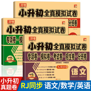 小学六年级6年级语文数学英语同步专项训练单元 期中期末测评卷内容丰富题型由浅入深名校老师推荐 RJ版 小升初全真模拟试卷 学霸必备