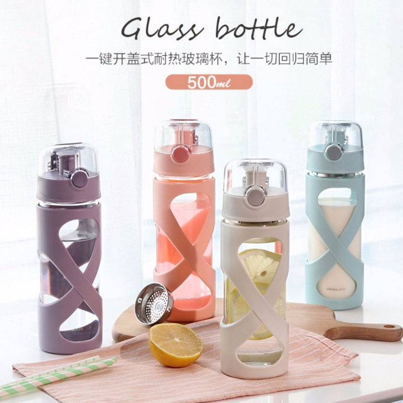 微瑕疵耐热玻璃硅胶套泡茶水杯