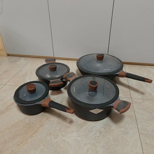 乐扣乐扣硅胶双耳汤锅深锅花岗岩色24cm不粘炖锅煲大汤锅CCH242