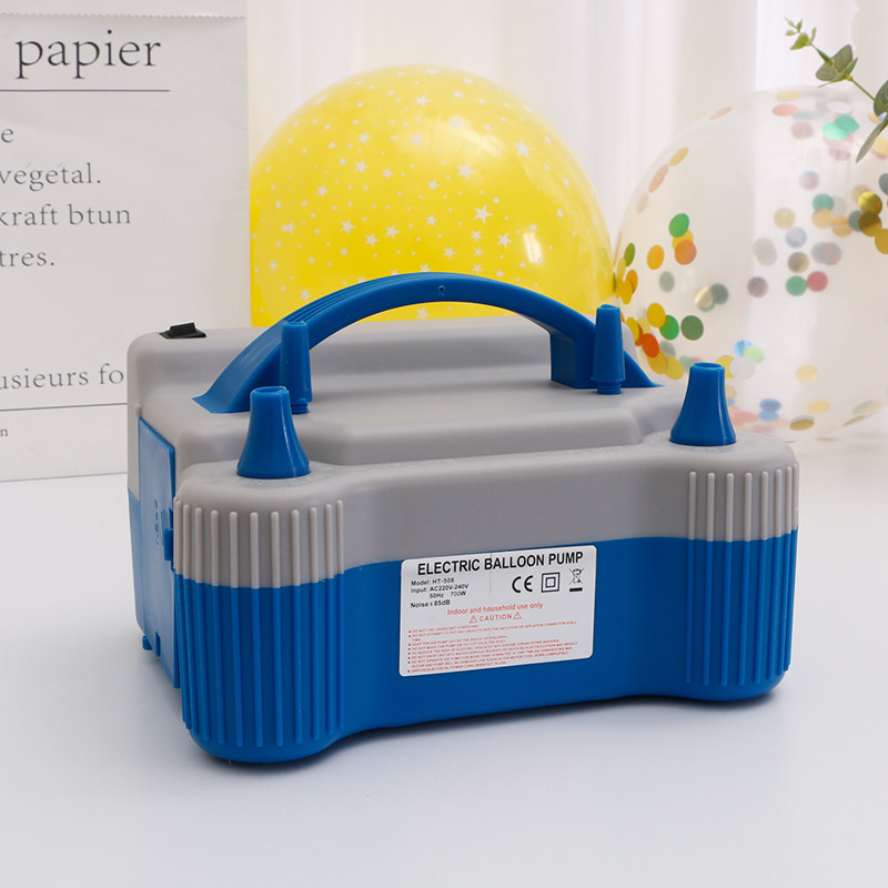 电动气球打气筒充气泵双孔双层吹气球机工具便携式长条气球打气机