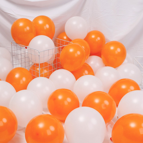 全尺寸橙色+白色加厚气球