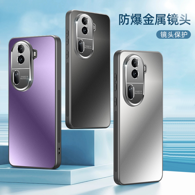 适用opporeno11手机壳新款超薄reno11pro保护套磨砂玻璃男士高级感荣耀oppo镜头全包防摔硅胶散热外壳个性