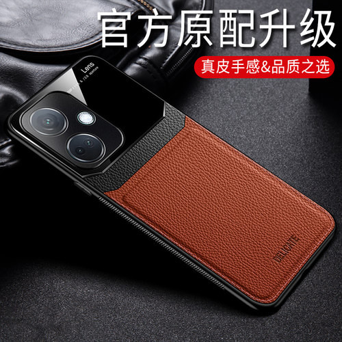 适用oppok11新款头层牛皮手机壳