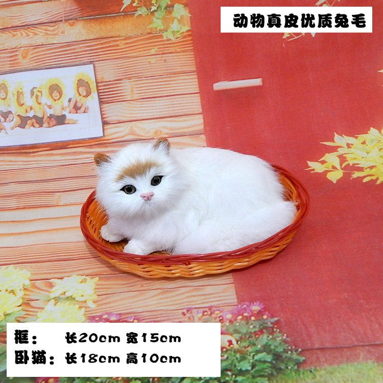 仿真猫咪模型仿真小猫公仔玩偶真皮毛绒动物家居汽车