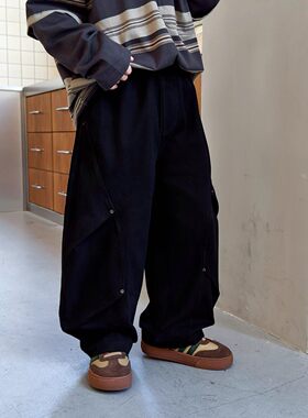 英国KABEI TREE男童工装裤春秋款儿童裤子休闲弯刀裤2026新款长裤