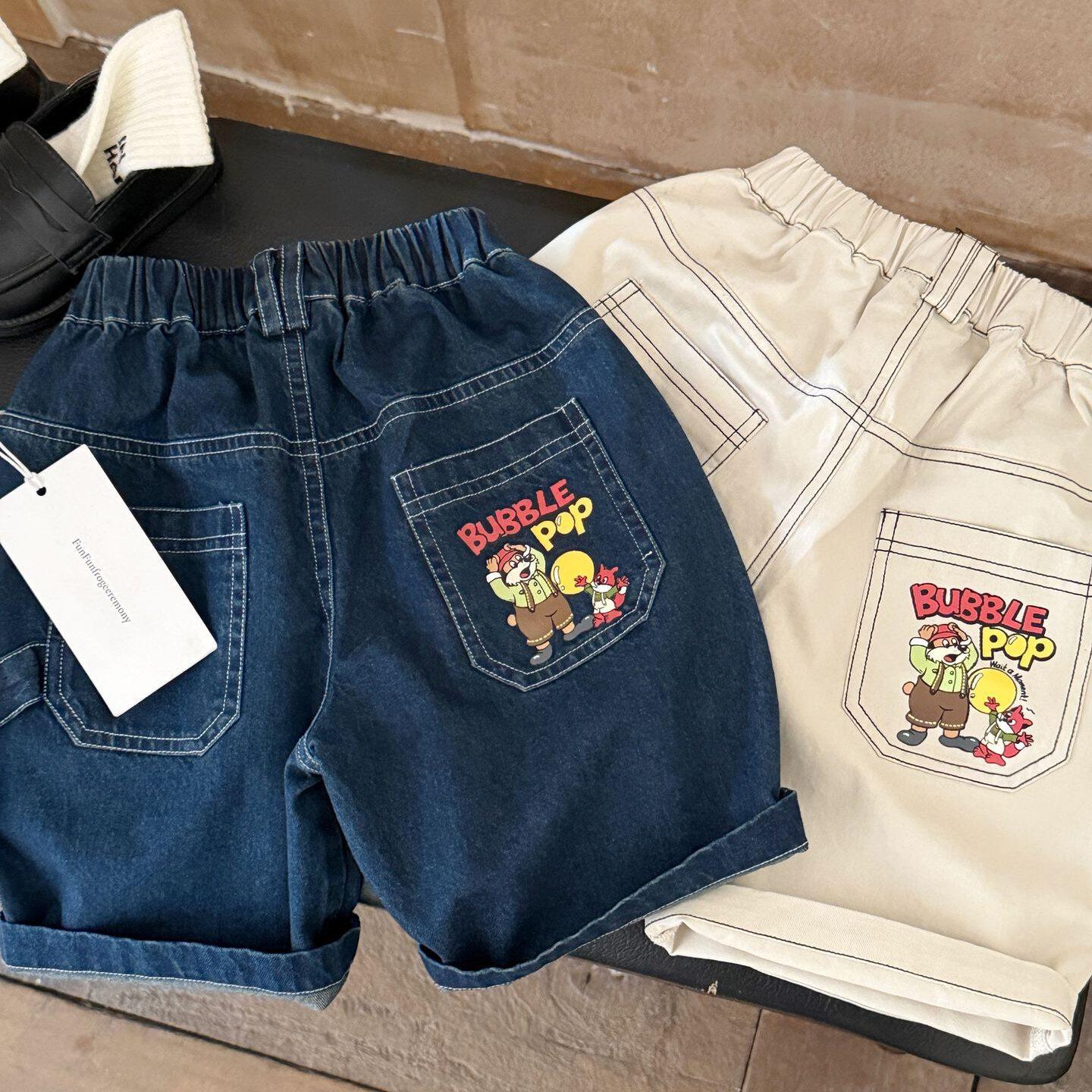 英国KABEI TREE儿童短裤牛仔裤2026新款洋气时髦卡通夏季五分裤子