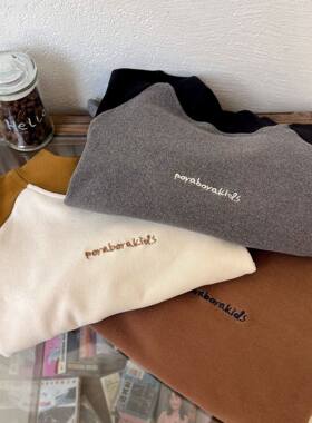 英国KABEI TREE儿童t恤男女童半高领打底衫2026春秋季款保暖内搭T