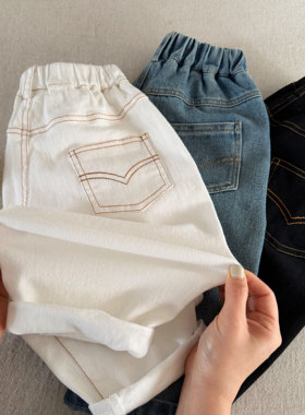 英国KABEI TREE男童牛仔裤2026新款春秋季休闲裤水洗儿童直筒裤子