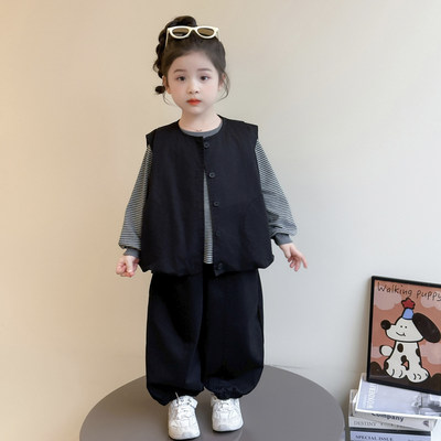 英国KABEITREE女童马甲套装洋气