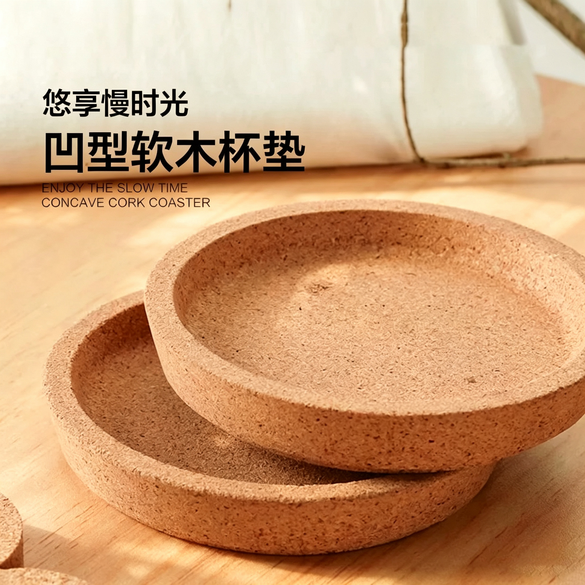 软木杯垫北欧软木酒杯垫茶垫隔热垫防滑杯托插香垫咖啡软木托ins