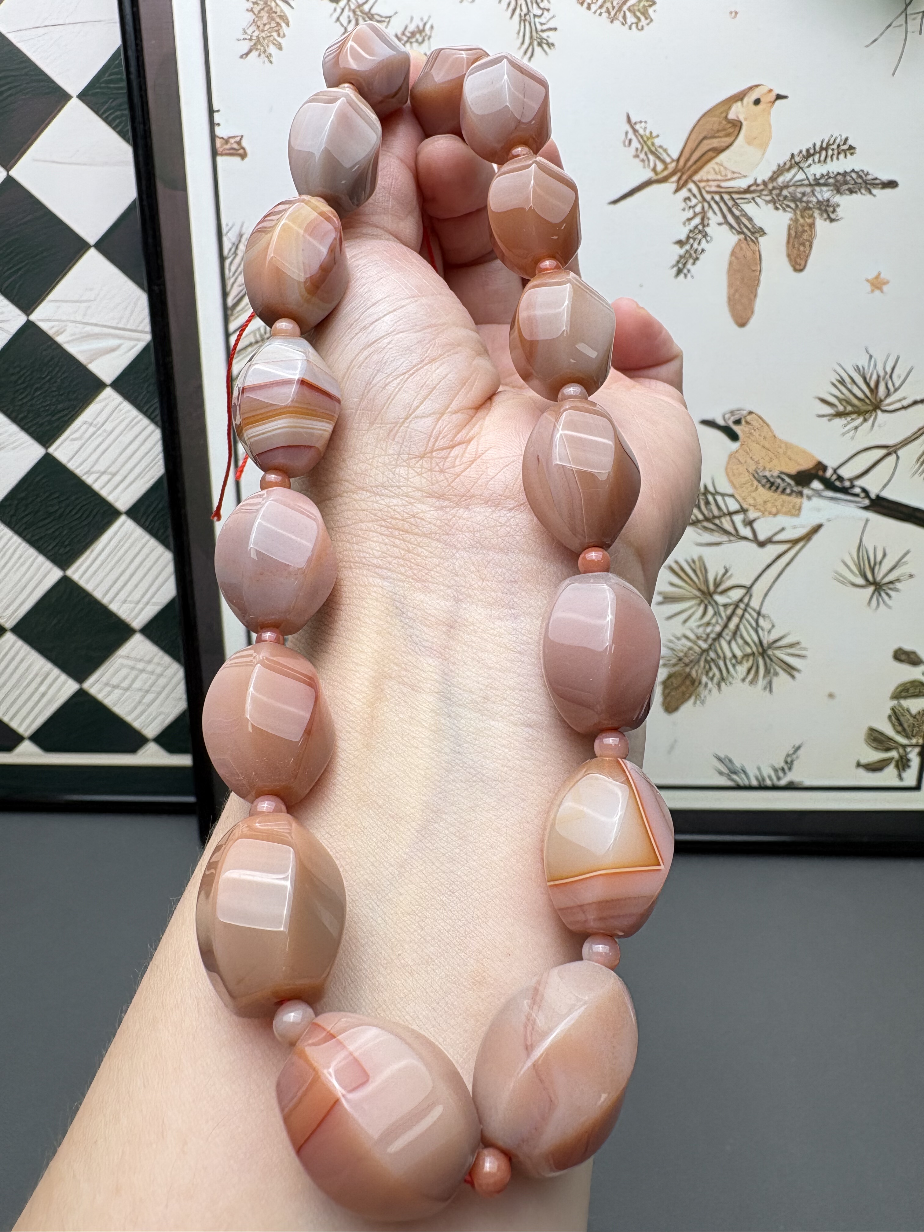 天然原矿巴西玛瑙六面瓜珠枣珠diy手串项链搭配半成品 约16*20mm