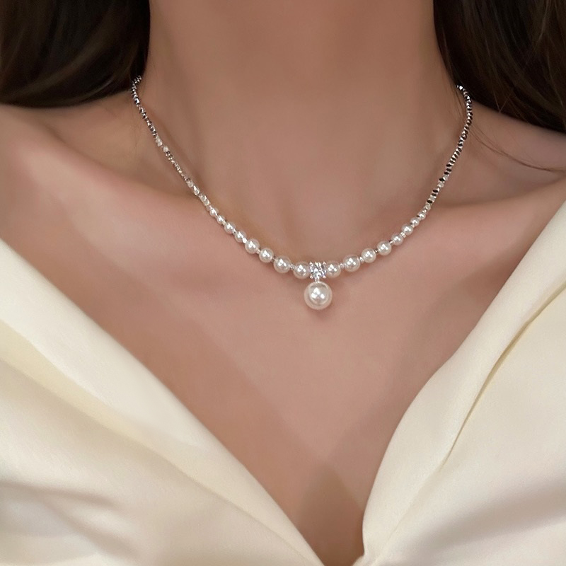 女合金轻奢小众珍珠项链