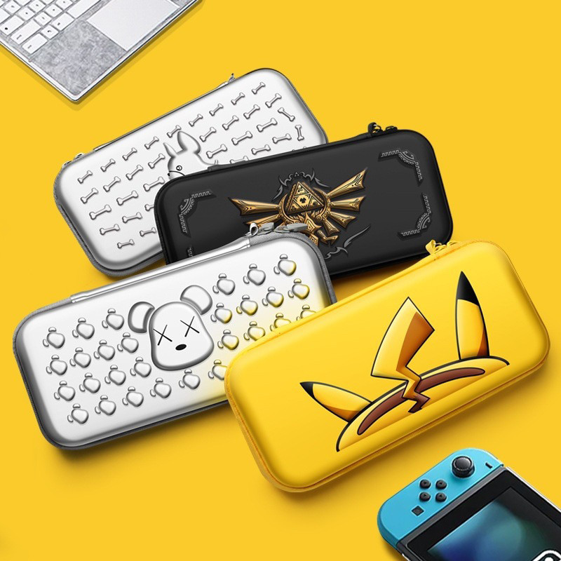 switch/oled游戏机收纳包皮卡丘塞尔达3D立体浮雕工艺便携游戏包