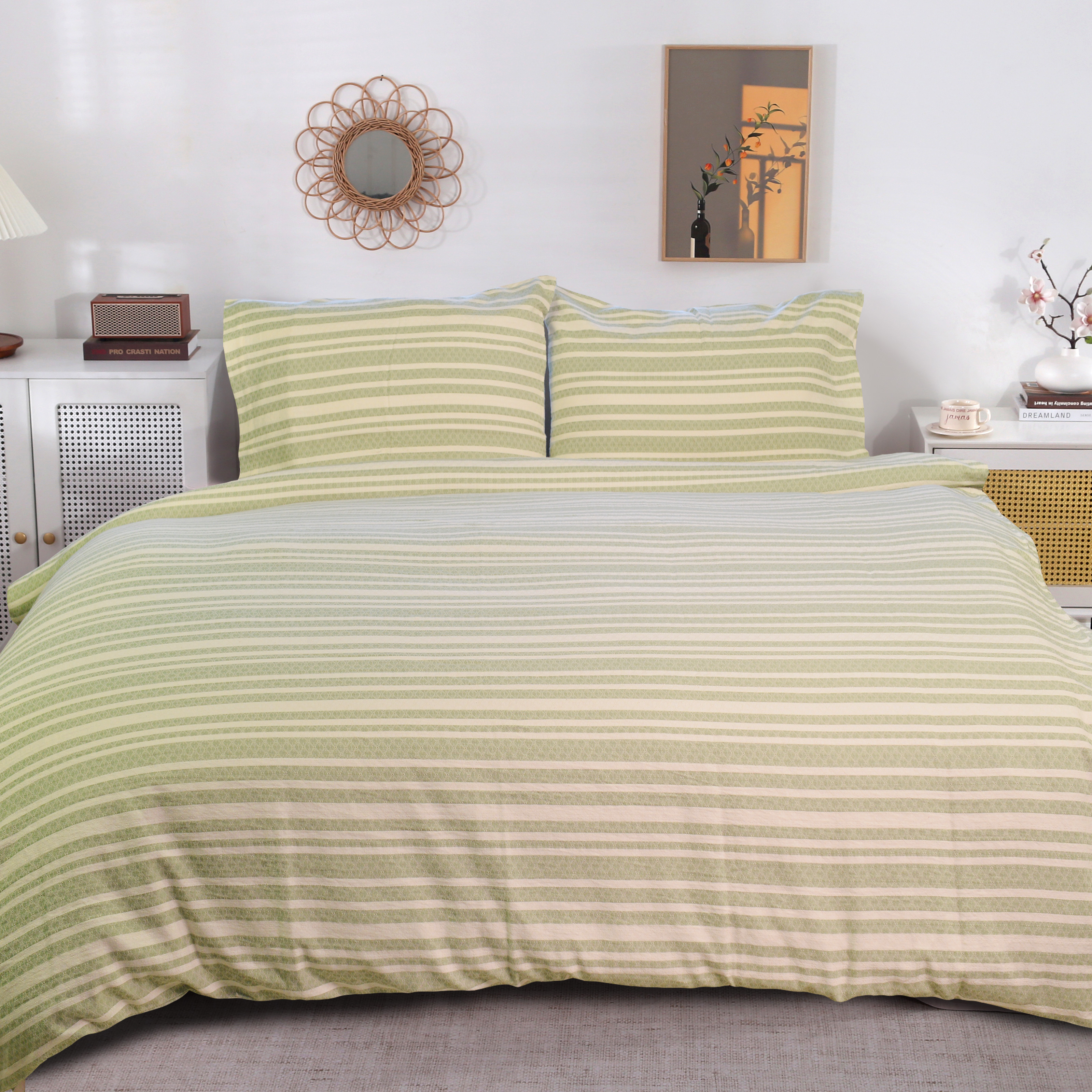 【思无邪】春秋源鲁锦纯棉老粗布加厚舒适条纹色织提花简约非遗