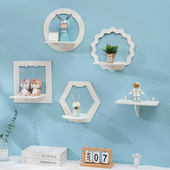 免打孔床头置物架壁挂客厅墙面装 饰卧室墙壁挂架挂墙花架墙上隔板