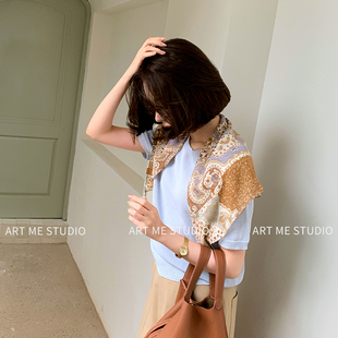 ARTME瓜瓜 莱赛尔棉圆领亲肤T恤女夏季通勤纯色短袖上衣w26032