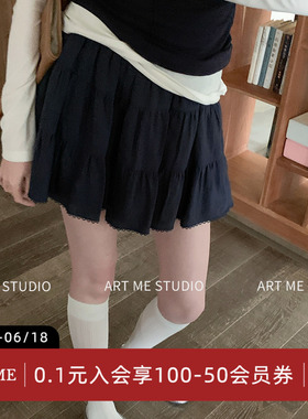 ARTME瓜瓜 甜美风蕾丝花边高腰蛋糕裙女夏季立体蓬松伞状A字短裙