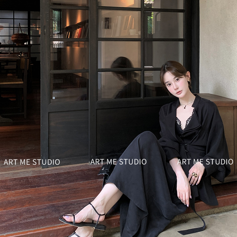 ARTME瓜瓜长袖收腰系带外套
