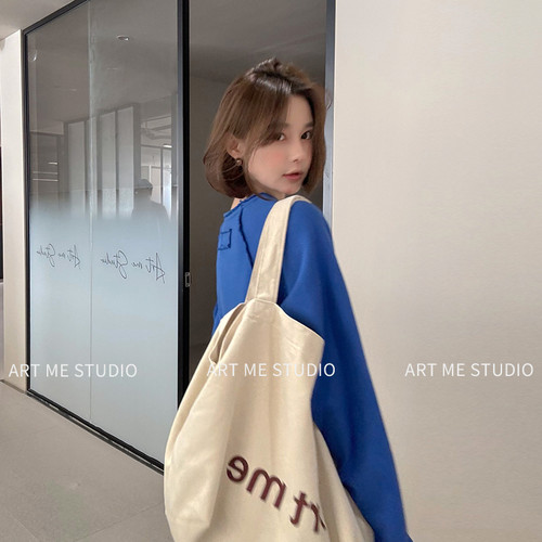 ARTME瓜瓜100棉高克重圈圈毛日常随性款插肩袖任选卫衣女春季上衣