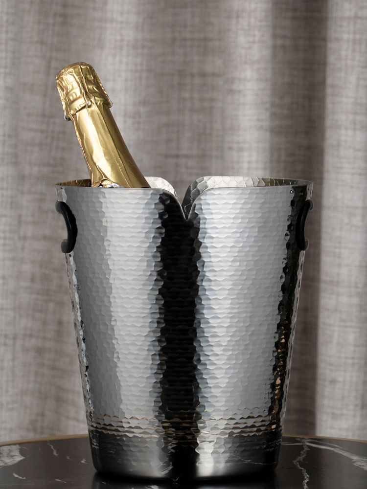 创意新款鳞纹冰桶高档餐厅香槟桶加厚不锈钢酒吧ktv啤酒冰镇酒桶
