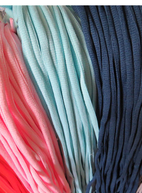 纯色鞋带男女低帮运动鞋用黑色粉红灰色橙色扁鞋绳半圆鞋带子百搭