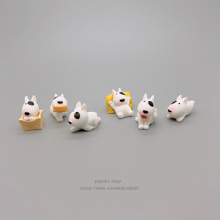 无聊了！看看牛头梗小狗电脑桌面小摆件日式解压治愈系工位装饰