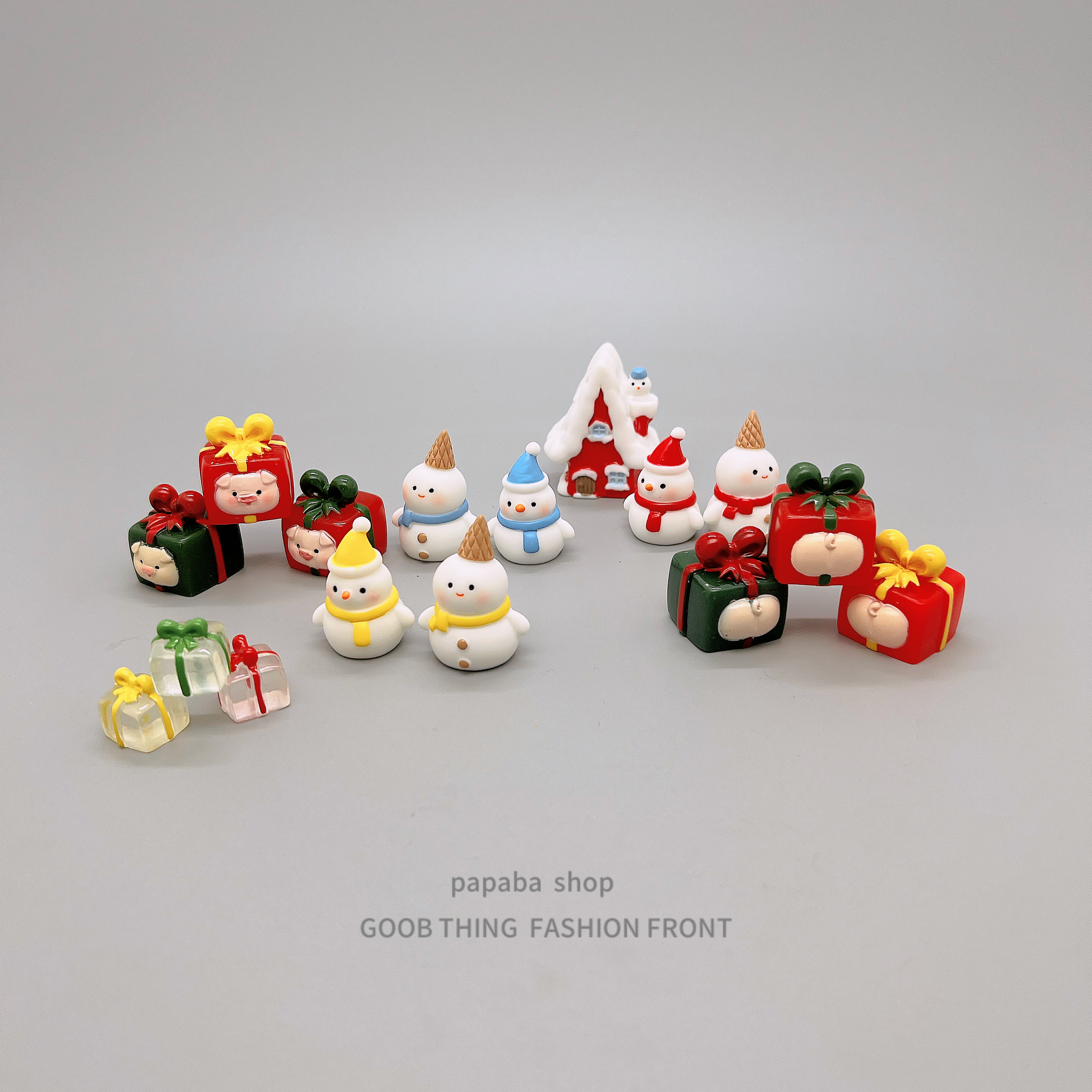 雪人摆件车载中控台办公桌装饰