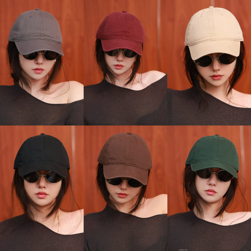 罗猪猪【kendall】美版鸭舌高级复古纯色纯棉简约中显瘦素颜