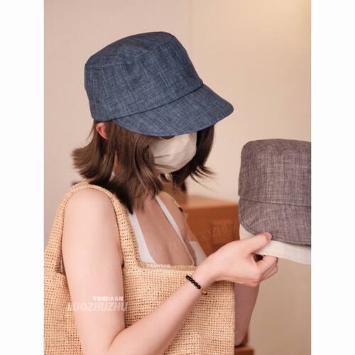 罗猪猪/【日本UV麻】马术帽春夏极简清透显脸小帽围53到59