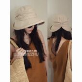 日系文艺可折叠女士渔夫帽2025春夏新款 罗猪猪 小船帽