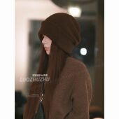 Plus版 堆堆帽 羊绒定制款 罗猪猪 慵懒大size男女款 护耳帽冷帽