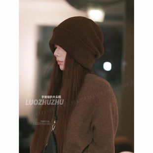 慵懒大size男女款 罗猪猪 羊绒定制款 堆堆帽 护耳帽冷帽 Plus版