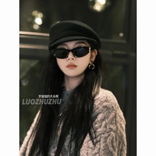 罗猪猪/fever同款~澳洲全羊毛羊毛正确版法式黑色纯羊毛版型超正