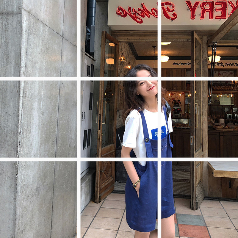FFAN泛泛 減齡顯瘦 亞麻背帶褲女夏2018新款連體褲 寬松休閑褲