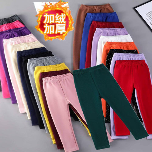 女童秋冬季墨绿色糖果打底裤保暖