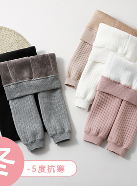 女童加厚加绒打底裤九分裤袜儿童保暖裤女孩九分裤学生长裤纯棉裤