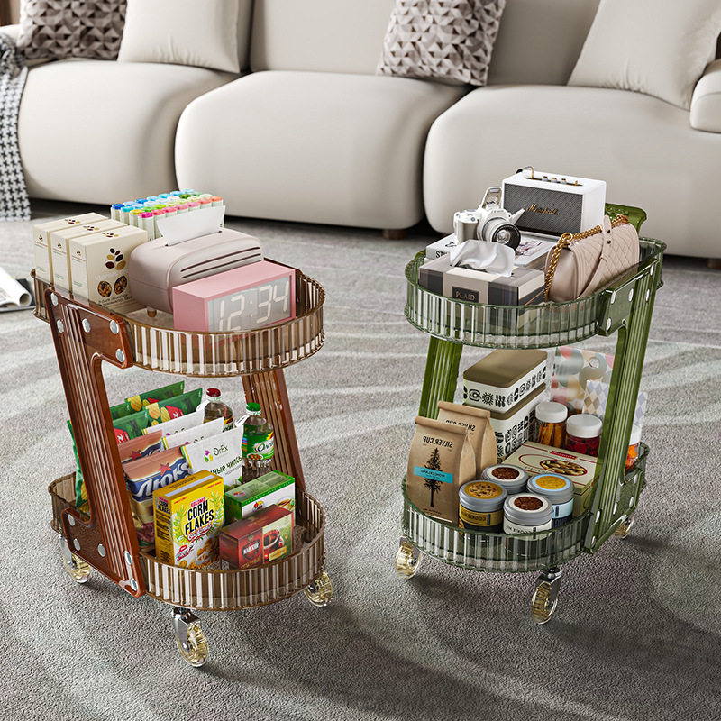 轻奢置物架可移动小推车收纳架厨房卧室卫生间多层零食书本收纳架