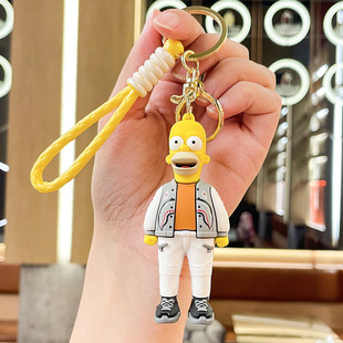 辛普森卡通钥匙链玩偶可爱情侣挂件小饰品公仔包包挂饰汽车钥匙扣
